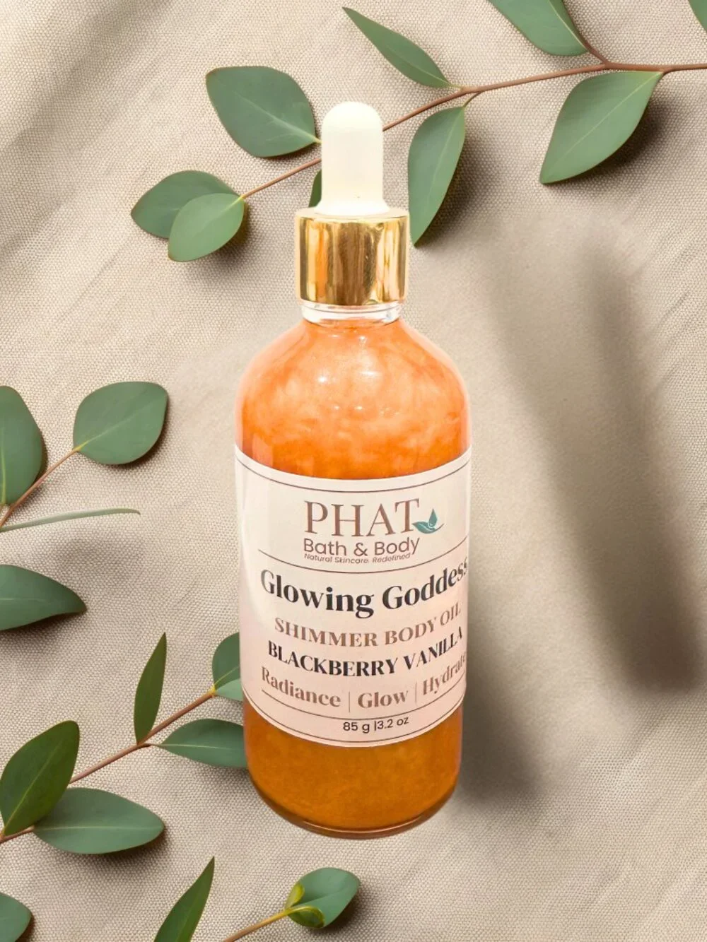 Phat Bath & Body Blackberry Vanilla Glowing Goddess Shimmer Body Oil
